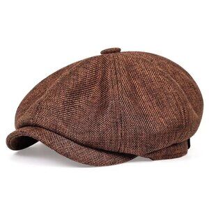 Classic Brown Newsboy Cap